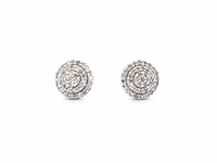 Witgouden entourage oorbellen diamant 0.20 ct - afbeelding 7 van  10