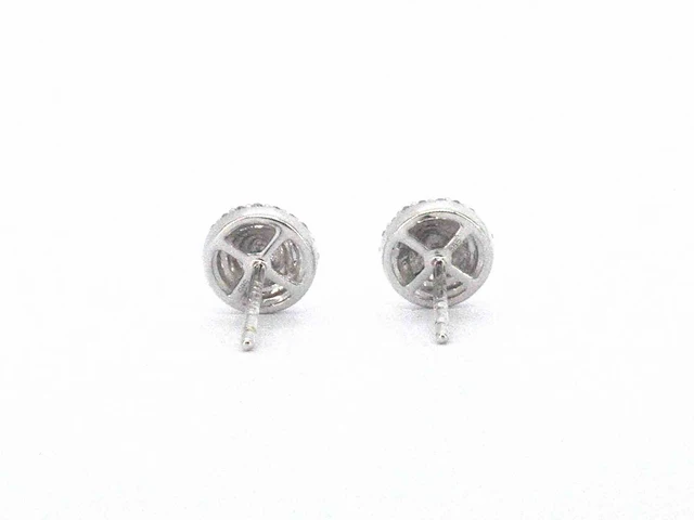 Witgouden entourage oorbellen diamant 0.20 ct - afbeelding 8 van  10