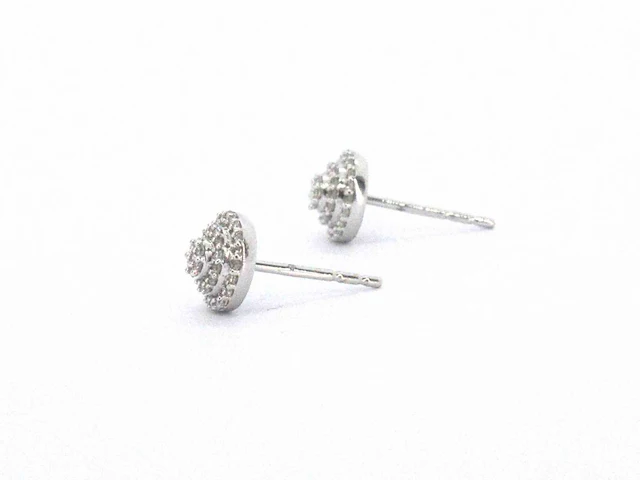 Witgouden entourage oorbellen diamant 0.20 ct - afbeelding 9 van  10