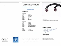 Witgouden entourage oorbellen diamant robijn - afbeelding 3 van  9