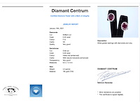 Witgouden entourage oorbellen diamanten en robijn - afbeelding 3 van  6