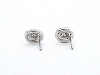 Witgouden entourage oorbellen met diamant - afbeelding 5 van  8