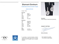 Witgouden entourage oorbellen met diamanten en ovale briljant - afbeelding 3 van  8