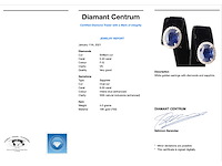 Witgouden entourage oorbellen met diamanten en saffier - afbeelding 2 van  3