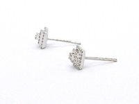 Witgouden entourage oorbellen met diamanten - afbeelding 5 van  8