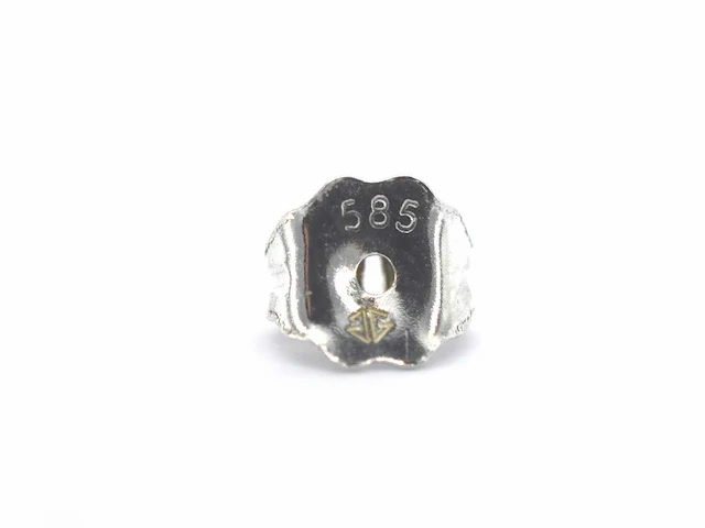 Witgouden entourage oorbellen robijn 0.40 ct - afbeelding 4 van  9