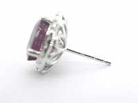 Witgouden entourage oorbellen robijn 0.40 ct - afbeelding 5 van  9