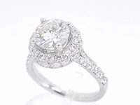 Witgouden entourage ring briljant 2.00 ct - afbeelding 5 van  10