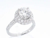 Witgouden entourage ring briljant 2.00 ct - afbeelding 6 van  10