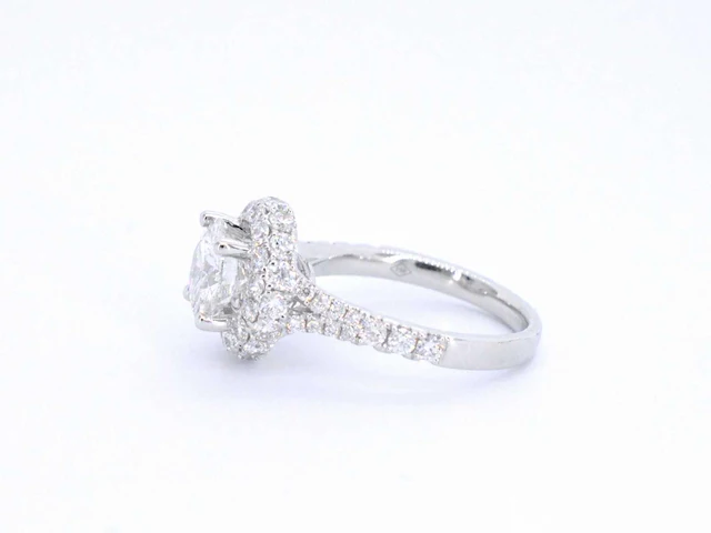 Witgouden entourage ring briljant 2.00 ct - afbeelding 7 van  10
