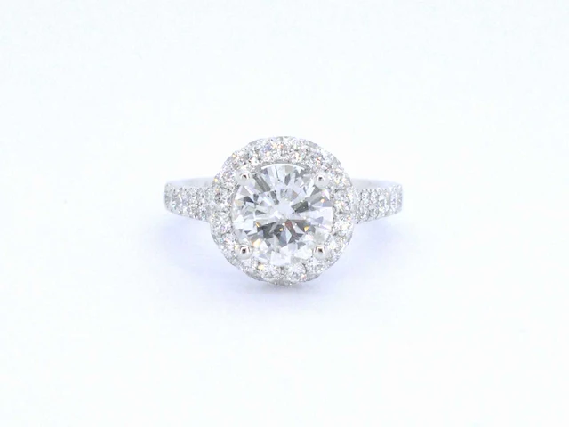 Witgouden entourage ring briljant 2.00 ct - afbeelding 8 van  10