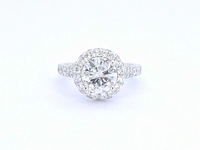 Witgouden entourage ring briljant 2.00 ct - afbeelding 8 van  10