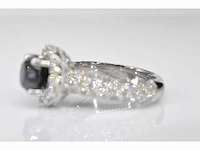 Witgouden entourage ring diamant zwart - afbeelding 7 van  7