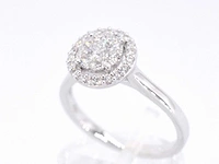 Witgouden entourage ring diamant - afbeelding 4 van  10