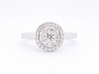 Witgouden entourage ring diamant - afbeelding 7 van  10
