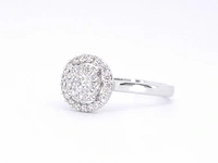 Witgouden entourage ring diamant - afbeelding 9 van  10