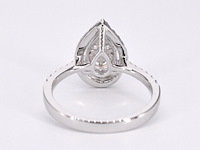 Witgouden entourage ring diamanten pear shape - afbeelding 9 van  11