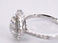 Witgouden entourage ring diamanten pear shape - afbeelding 11 van  11