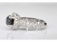 Witgouden entourage ring grote diamanten en zwarte diamant - afbeelding 7 van  7