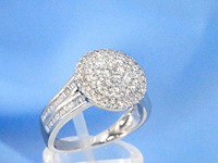 Witgouden entourage ring met 1.00 carat diamanten - afbeelding 7 van  12