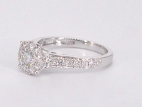 Witgouden entourage ring met briljant geslepen diamanten 1.00 carat - afbeelding 10 van  11