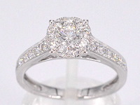 Witgouden entourage ring met briljant geslepen diamanten 1.00 carat - afbeelding 1 van  11