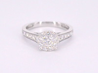 Witgouden entourage ring met briljant geslepen diamanten 1.00 carat - afbeelding 10 van  12