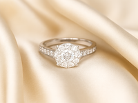 Witgouden entourage ring met briljant geslepen diamanten 1.00 carat - afbeelding 3 van  10