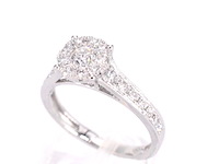 Witgouden entourage ring met briljant geslepen diamanten 1.00 carat - afbeelding 6 van  10