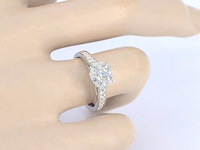 Witgouden entourage ring met briljant geslepen diamanten 1.00 carat - afbeelding 6 van  12