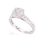 Witgouden entourage ring met briljant geslepen diamanten 1.00 carat - afbeelding 8 van  12