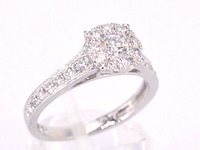 Witgouden entourage ring met briljant geslepen diamanten 1.00 carat - afbeelding 9 van  12