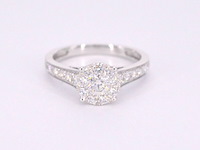 Witgouden entourage ring met briljant geslepen diamanten 1.00 carat - afbeelding 10 van  12