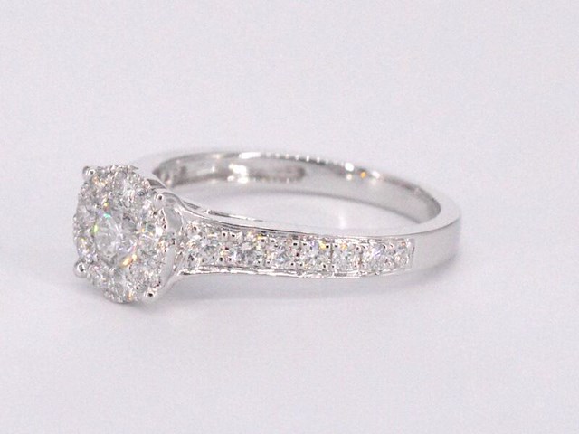 Witgouden entourage ring met briljant geslepen diamanten 1.00 carat - afbeelding 12 van  12