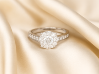 Witgouden entourage ring met briljant geslepen diamanten 1.00 carat - afbeelding 4 van  11