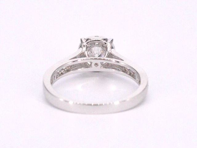 Witgouden entourage ring met briljant geslepen diamanten 1.00 carat - afbeelding 9 van  11