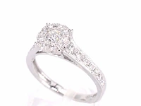 Witgouden entourage ring met briljant geslepen diamanten 1.00 carat - afbeelding 7 van  12