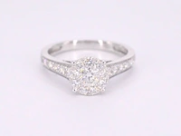 Witgouden entourage ring met briljant geslepen diamanten 1.00 carat - afbeelding 9 van  12