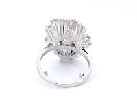 Witgouden entourage ring met diamanten en een zuidzee parel - afbeelding 7 van  8