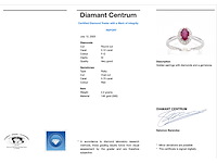 Witgouden entourage ring met diamanten en robijn - afbeelding 8 van  10