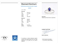 Witgouden entourage ring met diamanten en saffier - afbeelding 7 van  13