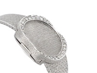 Witgouden entourage ring met diamanten en zuidzee parel - afbeelding 7 van  12