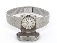 Witgouden entourage ring met diamanten en zuidzee parel - afbeelding 9 van  12