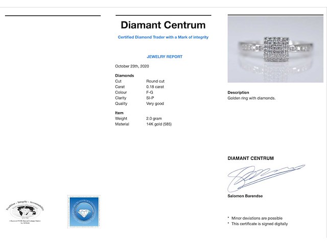 Witgouden entourage ring met diamanten - afbeelding 3 van  8