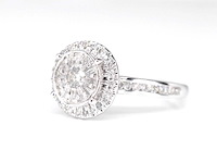 Witgouden entourage ring met diamanten - afbeelding 5 van  6