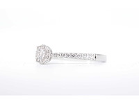 Witgouden entourage ring met diamanten - afbeelding 5 van  6