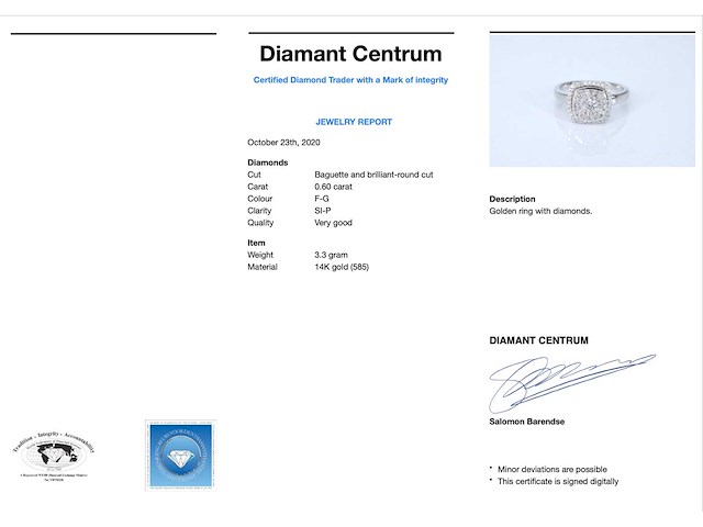 Witgouden entourage ring met diamanten - afbeelding 2 van  2