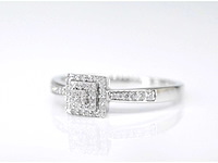 Witgouden entourage ring met diamanten - afbeelding 5 van  8