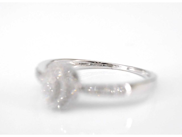 Witgouden entourage ring met diamanten - afbeelding 5 van  6