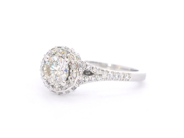 Witgouden entourage ring met diamanten - afbeelding 10 van  11